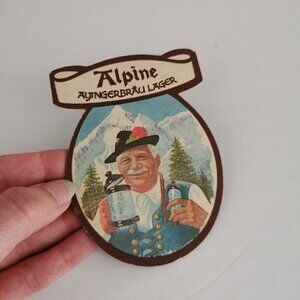Vintage Alpine Lager Coaster Beer Drink Mat 2-Sided Bavarian Ayingerbrau 2-Sided